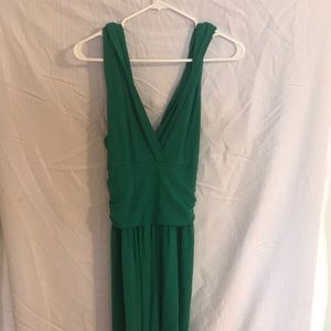 Zen-Knits v-neck and back true green dress